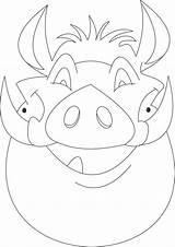 Pumba Mask Para Printable Coloring Salvo Studyvillage Leão Rei sketch template