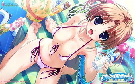 anime chlochette sexy bikini big breats boobs tits water