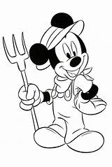 Mickey Mouse Coloring Farmer Pages Clipart Rocks Disney Cartoon Wizard Fantasia Choose Board sketch template