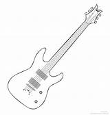 Guitar Coloring Pages Electric Printable Outline Drawing Bass Guitars Templates Drawings Print Barbie Star Color Clever Party Explore Getdrawings Paintingvalley sketch template