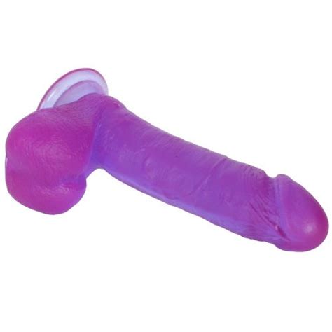 Crystal Jellies Ballsy Cock W Suction Cup 6 Purple Sex Toys At