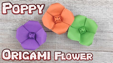 origami poppy flower tutorial   fold  origami poppy flower