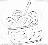 Bread Basket Coloring Outline Clip Vector Illustration Royalty Andrei Marincas Drawing Clipart Getdrawings sketch template