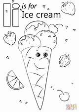 Coloring Letter Ice Cream Pages Printable Alphabet Preschool Igloo Kids Insect Crafts Supercoloring Pre Category Words Abc Apple Drawing Work sketch template