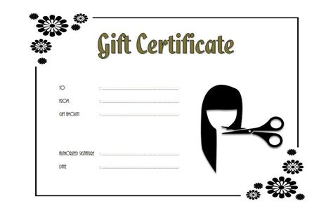 printable hair salon gift certificate template