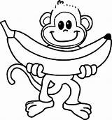 Monkey Coloring Macaco Monkeys 101coloring Kolorowanka Bananem Zwierze Macaquinho Druku Faça Malowankę Wydrukuj sketch template