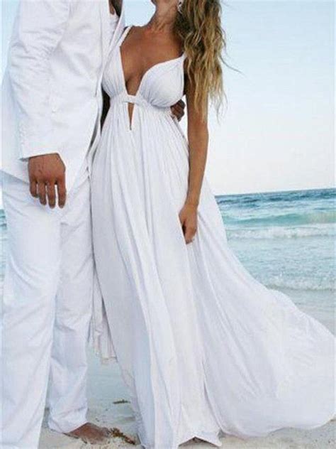 unique sexy simple casual cheap white beach wedding dresses wdy0178