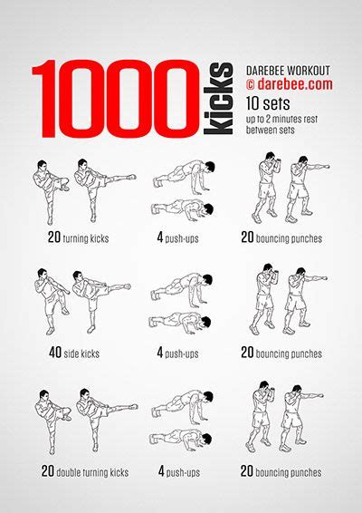 1000 Kicks Workout Fitness Nation Pinterest Workout