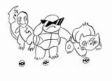 Squirtle Charmander Bulbasaur Inks sketch template