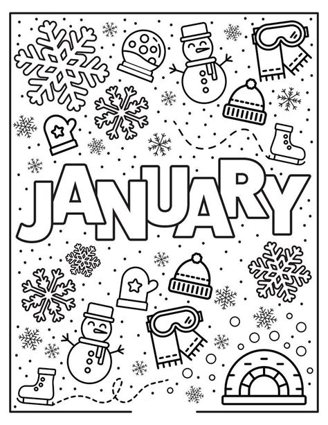 winter themed coloring pages book  kids