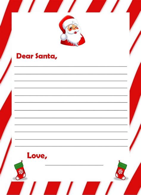 printable letter  santa templates  calendar template site
