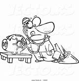 Piggy Outlined Robber Unlocking sketch template