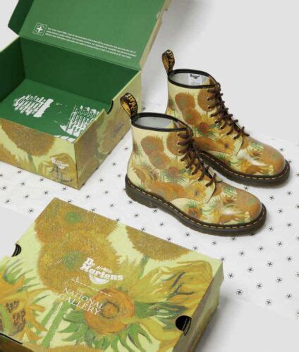 dr martens national gallery art van gogh  sunflowers boots sold  ebay