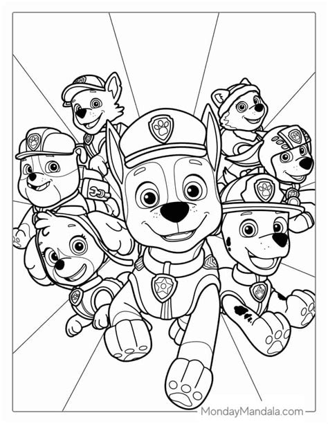 paw patrol coloring pages  printable sheets  kids