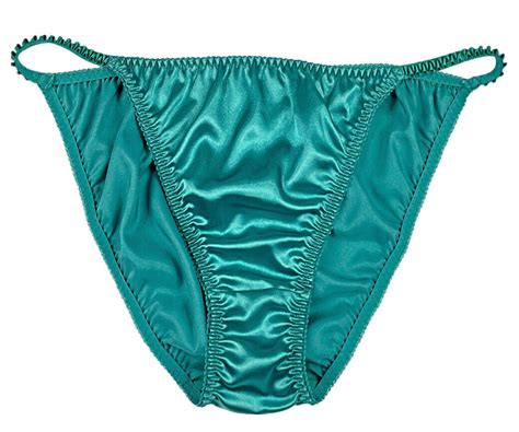 Satin String Bikini Panty Green Large Gem