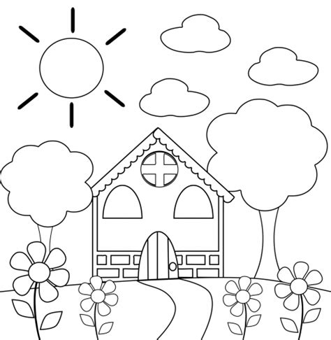 preschool coloring page house kidspressmagazinecom