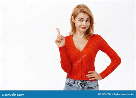Image Of Cunning Redhead Woman Shaking One Finger And Smiling Devious