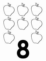 Number Coloring Clipartmag Apples Eight Color sketch template