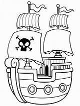 Pirate Ship Coloring Pages Printable Pirates Preschool Sheets Colorir sketch template