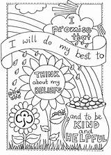 Scout Coloring Girl Rainbow Activities Promise Pages Brownie Guides Daisy Think Girlguiding Rainbows Printable Scouts Sheet Thinking Crafts Law Brownies sketch template
