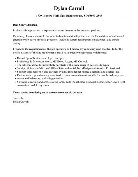proposal cover letter velvet jobs