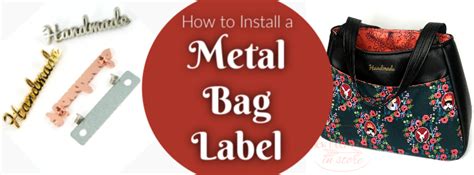 install metal bag labels sew  moore