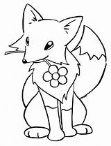 Coloring Fox Pages Baby Cute Animal Popular sketch template