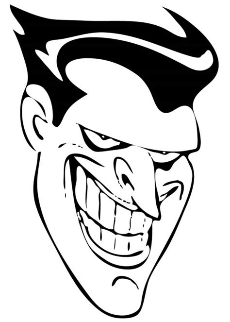 joker smiling face coloring page netart