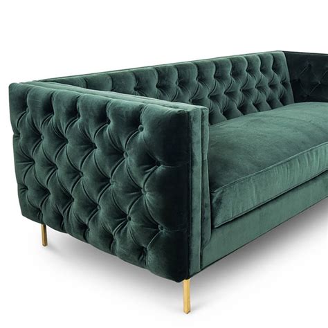 modern green velvet upholstered sofa  seater tufted sofa luxury sofa