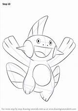 Pokemon Marshtomp Draw Step Drawing Tutorials sketch template