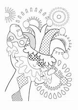 Mardi Gras Pages Bouffon Personnages Clown Occasions Holidays Coloriage Coloriages sketch template
