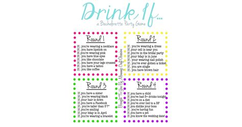 Drinking Game Free Bachelorette Party Printables