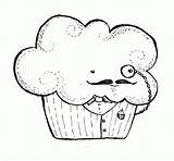 Coloring Food Kawaii Pages Cute Cupcake Key Weird Drawing Sir Heart Faces Line Clipart Wonderstrange Stamps Digital Cliparts Face Getdrawings sketch template