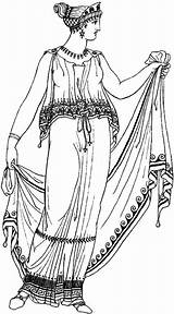 Greek Doric Chiton Costume Stephane Peplo Broadway Usando Representación Vestuario Studyblue Piazza Traje Peplos sketch template