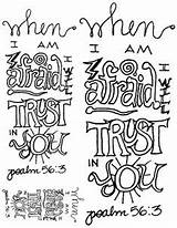 Psalm Coloring Verse Doodle Pages Trust Strength Joy Lord Afraid Am Will When Template Choose Board Crafts sketch template