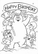 Frosty Coloring Snowman Pages Printable Birthday Book Kids Christmas Happy Color Print Blank Sheets Friends Card Para Cartoon Part Fun sketch template