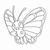 Butterfree Coloring Pages Caterpie Lineart Pokemon Deviantart Getdrawings Original sketch template