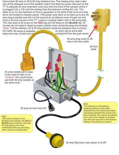 simple rv  amp service wiring diagram  dual light switch