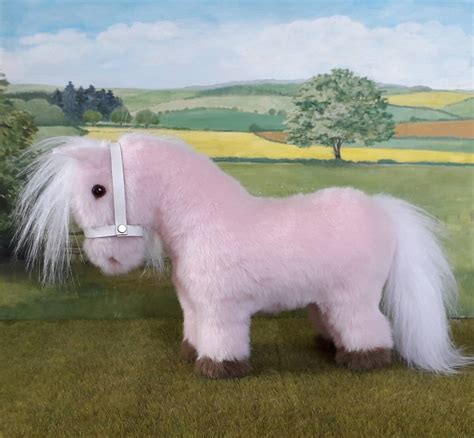 pale baby pink shetland pony handmade model horse vegan etsy  zealand