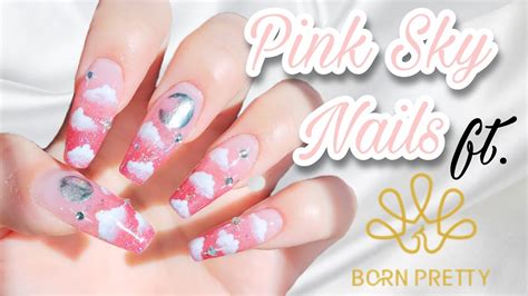 pink sky nails  born pretty products asmr gel  nails pjynail