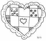 Patchwork Heart Digital Embroidery Stamp Works Tori Beveridge Coloring Motifs Stamps Cruzines sketch template