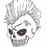 Skull Punk Rock Drawings Drawing Draw Paintingvalley sketch template