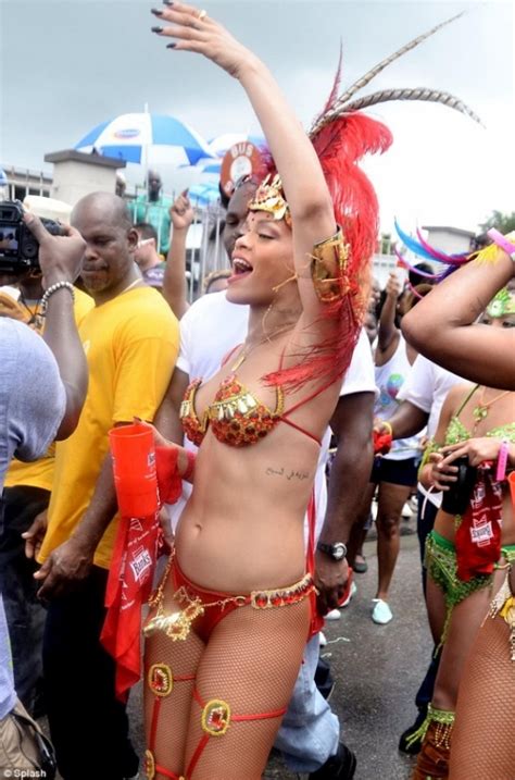 rihanna wears sexy costume to barbados carnival