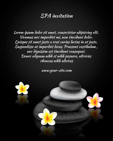 spa invitation card  vector art  vecteezy