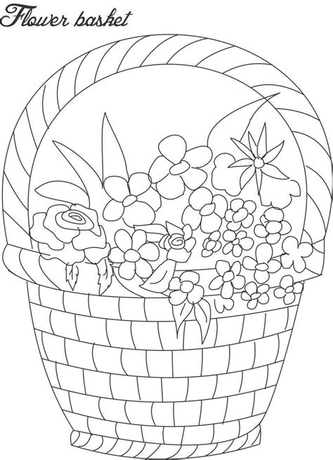 flower basket coloring page printable sketch coloring page coloring home