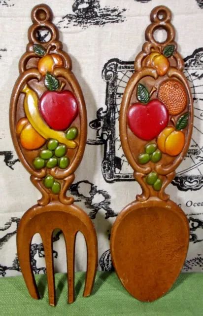 Vintage Sexton Cast Aluminum Wall Hanging Set Of 2 Fork And Spoon Mcm