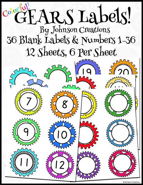johnson creations gears labels