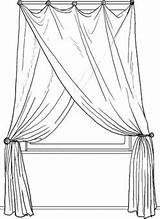 Curtains Coloring Template Pages sketch template