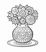 Vase Vaso Coloring Colorare Napkin Vasi Antistress Ornament Geometric Fiorisca Rappezzatura sketch template