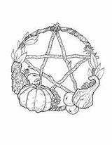 Coloring Pages Sabbat Pagan Pentagram Wheel Year Samhain Prints Wreath Etsy Book Mabon Witch Witchcraft Wiccan Magick Mandala Yule Spells sketch template